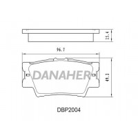 DBP2004 DANAHER Комплект гальмівних колодок дисковий гальм