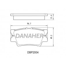 DBP2004 DANAHER Комплект гальмівних колодок дисковий гальм