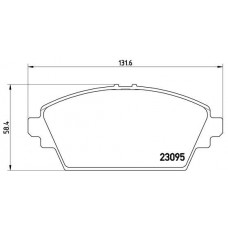 P 56 044 BREMBO КомплеК т гальмівних колодок, дискове гальмо