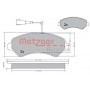 1170591 METZGER Комплект гальмівних колодок дисковий гальм