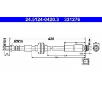 24.5124-0420.3 ATE Гальмівний шланг