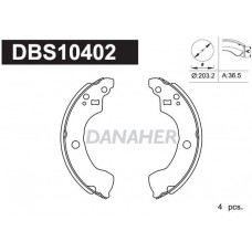 DBS10402 DANAHER Комплект гальмівних колодок