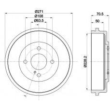 8DT 355 303-191 HELLA PAGID Гальмівний барабан
