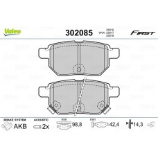302085 VALEO Комплект гальмівних колодок дисковий гальм