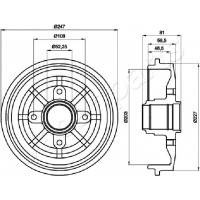 TA-0609 JAPANPARTS Гальмівний барабан
