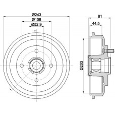 8DT 355 302-751 HELLA PAGID Гальмівний барабан
