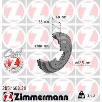 285.1680.20 ZIMMERMANN Гальмівний барабан