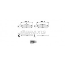 AB0183 BRAXIS Комплект гальмівних колодок дисковий гальм