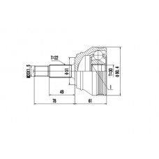 DCV853007 DYNAMATRIX Шарнирный комплект, Привідний вал