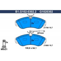 B1.G102-0302.2 GALFER Комплект гальмівних колодок дисковий гальм