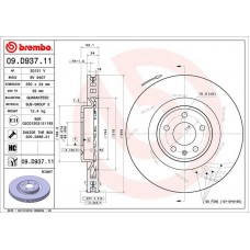09.D937.11 BREMBO Гальмівний диск