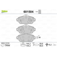601504 VALEO КомплеК т гальмівних колодок, дискове гальмо