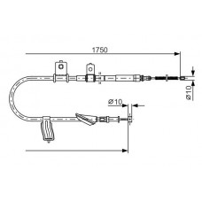 1 987 482 352 BOSCH Тросик, cтояночный тормоз