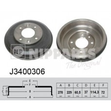 J3400306 NIPPARTS Гальмівний барабан