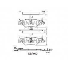 DBP910 DANAHER Комплект гальмівних колодок дисковий гальм