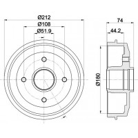 8DT 355 301-211 HELLA PAGID Гальмівний барабан