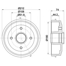 8DT 355 301-211 HELLA PAGID Гальмівний барабан