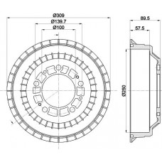 8DT 355 301-991 HELLA PAGID Гальмівний барабан
