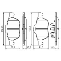 0 986 494 485 BOSCH Комплект гальмівних колодок дисковий гальм