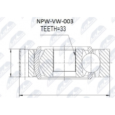 NPW-VW-003 NTY Шарнирный комплект, Привідний вал