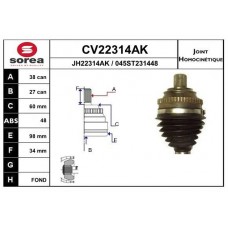 CV22314AK EAI Шарнирный комплект, Привідний вал