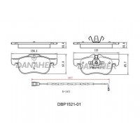 DBP1521-01 DANAHER Комплект гальмівних колодок дисковий гальм