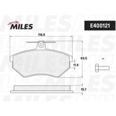 E400121 MILES КомплеК т гальмівних колодок, дискове гальмо
