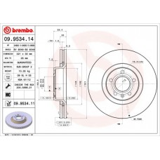 09.9534.11 BREMBO Гальмівний диск