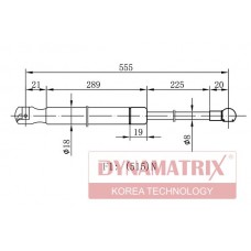 DGS1187KY DYNAMATRIX Газова пружина кришка багажника