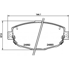8DB 355 036-801 HELLA Комплект гальмівних колодок дисковий гальм