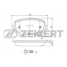 BS-1256 ZEKKERT КомплеК т гальмівних колодок, дискове гальмо