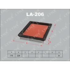 LA-206 LYNXauto Повітряний фільтр