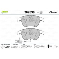302098 VALEO Комплект гальмівних колодок дисковий гальм