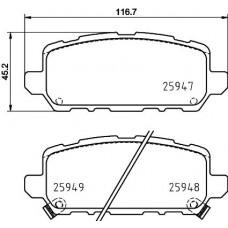 8DB 355 037-201 HELLA Комплект гальмівних колодок дисковий гальм