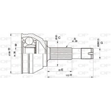 CVJ5463.10 OPEN PARTS Шарнирный комплект, Привідний вал