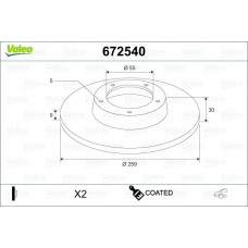 672540 VALEO Гальмівний диск