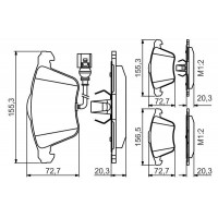 0 986 495 356 BOSCH Комплект гальмівних колодок дисковий гальм