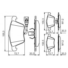 0 986 495 356 BOSCH Комплект гальмівних колодок дисковий гальм