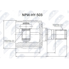 NPW-HY-503 NTY Шарнирный комплект, Привідний вал