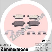 24692.160.2 ZIMMERMANN Комплект гальмівних колодок дисковий гальм