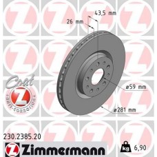 230.2385.20 ZIMMERMANN Гальмівний диск