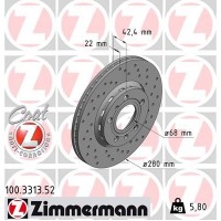 100.3313.52 ZIMMERMANN Гальмівний диск