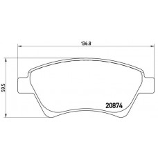 P 68 034 BREMBO Комплект гальмівних колодок дисковий гальм
