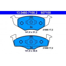 13.0460-7100.2 ATE КомплеК т гальмівних колодок, дискове гальмо