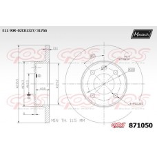 871050 MAXTECH Гальмівний диск