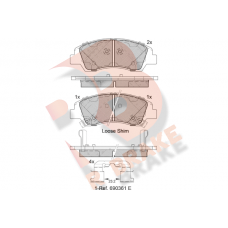 RB2178 R BRAKE Комплект гальмівних колодок дисковий гальм