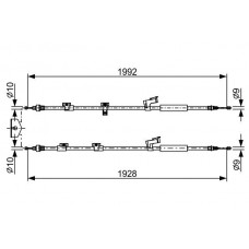 1 987 482 494 BOSCH Тросик, cтояночный тормоз