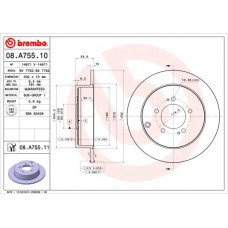 08.A755.11 BREMBO Гальмівний диск