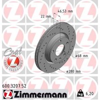 600.3207.52 ZIMMERMANN Гальмівний диск