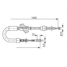 1 987 477 062 BOSCH Тросик, cтояночный тормоз